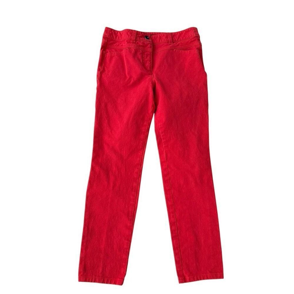 ESCADA Red Straight Leg Stretch Jeans Pants Classic Fit back seam size 34